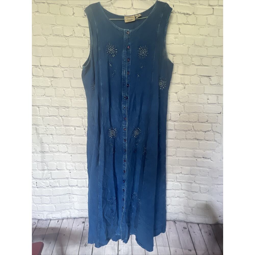 Sturgis Clothing  100% Rayon Jean Embellished Vintage Dress